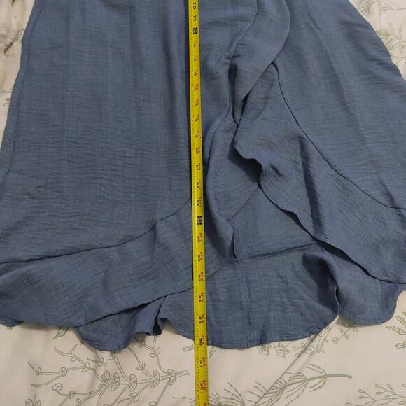 Matty M Ruffle Asymmetrical hem Skirt Size Med petite Coastal Career Coquette - Picture 5 of 9
